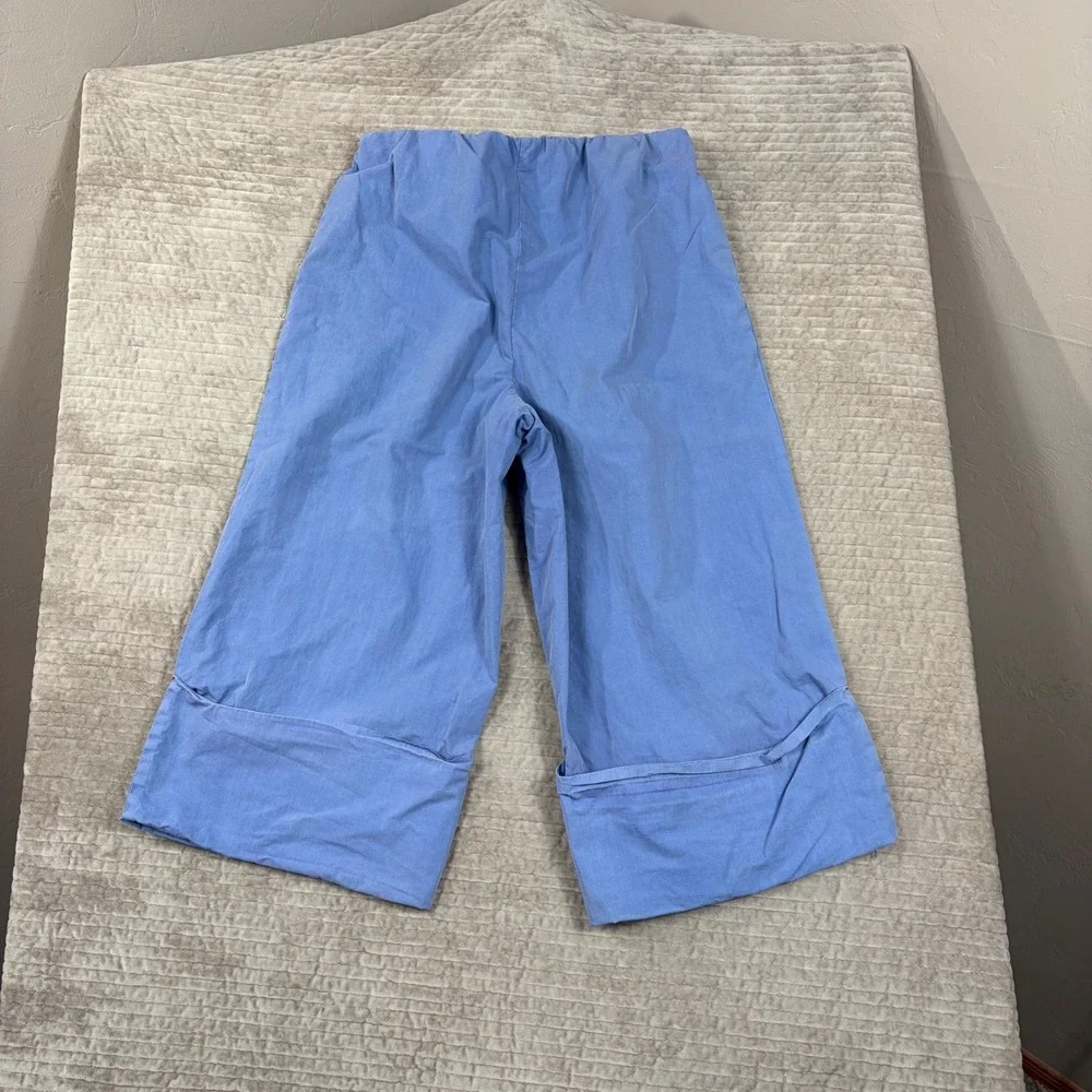Free People Periwinkle Blue Wide Leg Cropped Pants Elastic Waist OB2217984 M